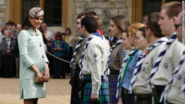 Catherine attends the National Review of Queen's Scouts at Windsor Castle on April 21.