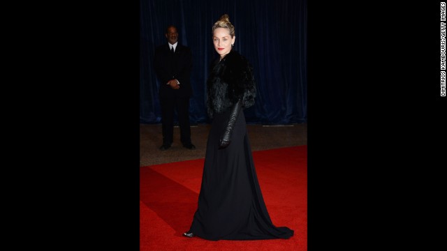 Sharon Stone makes her entrance on the red carpet.