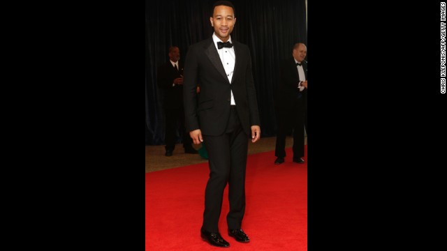 Entertainer John Legend arrives.