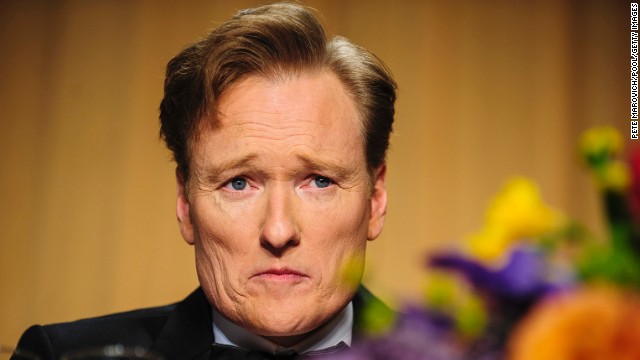 Conan O'Brien looks into the audience during the event.