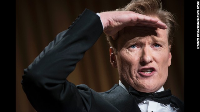 Conan O'Brien performs after the president's speech.