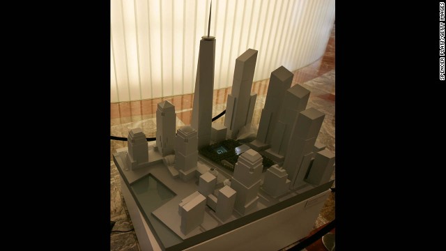 The site model of lower Manhattan with the Freedom Tower as designed by David Childs was on display at the Winter Garden on September 6, 2006, in New York.