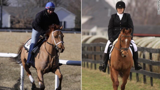Agent Alex, adopted in 2012 by Sarah McCullough from Second Stride, before adoption, left, and after adoption. He is just starting his eventing career.