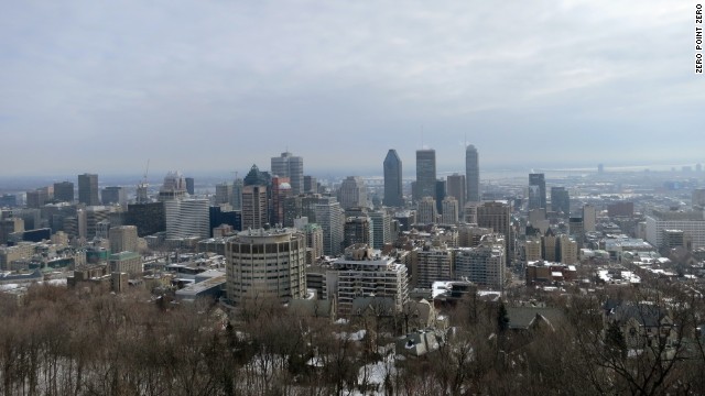 Downtown Montreal provides a dramatic skyline.