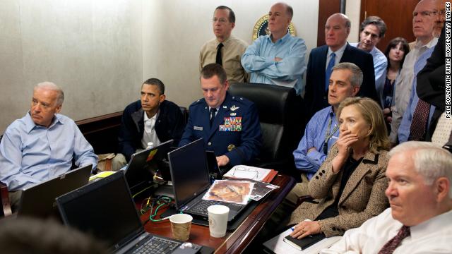 Vice President Joe Biden, left, President Barack Obama, and Secretary of State Hillary Clinton, second from right, watch the mission to capture Osama bin Laden from the Situation Room in the White House on May 1, 2011. Click through to see reactions from around the world following the death of the al Qaeda leader.