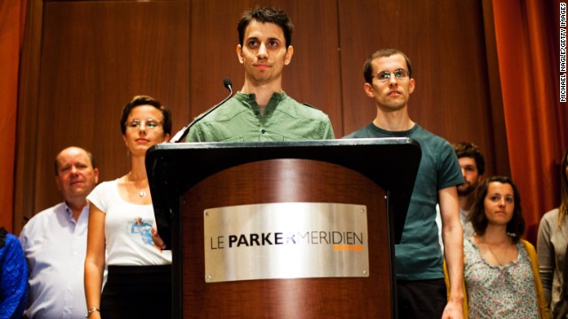 Josh Fattal, center, Shane Bauer and Sarah Shourd were detained by Iran while hiking near the Iraq-Iran border in July 2009. Iran charged them with illegal entry and espionage. Shourd was released on bail for medical reasons in September 2010; she never returned to face her charges. Bauer and Fattal were convicted in August 2011, but the next month they were released on bail and had their sentences commuted.