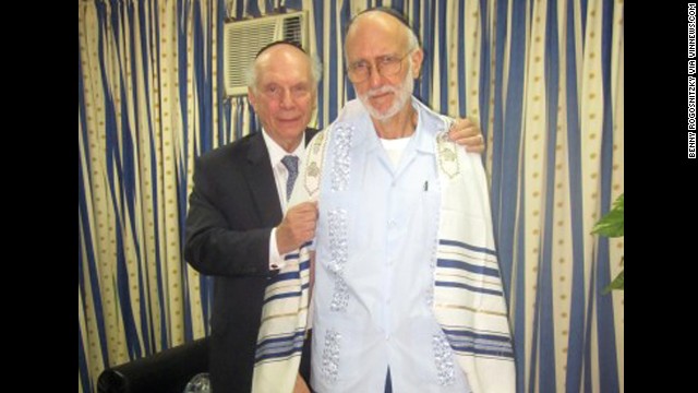 Alan Gross, at right with Rabbi Arthur Schneier, has been in Cuban custody since December 2009, when he was jailed while working as a subcontractor. Cuban authorities say Gross tried to set up illegal Internet connections on the island. Gross says he was just trying to help connect the Jewish community to the Internet. Former President Jimmy Carter and New Mexico Gov. Bill Richardson have both traveled to Cuba on Gross' behalf, but they were unable to secure his release.