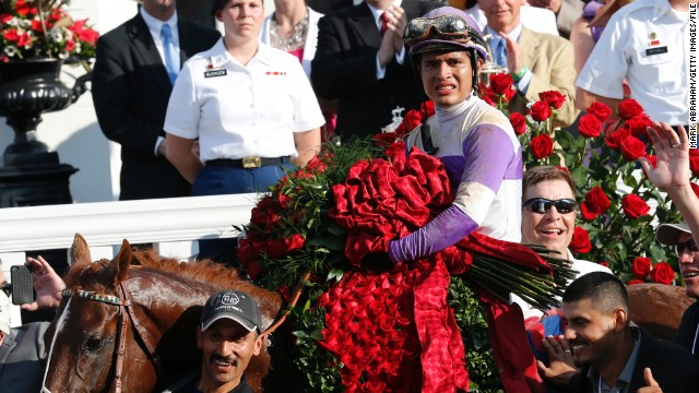 Today, Latin American jockeys dominate the sport. Mario Gutierrez (pictured)won last year's derby on I'll Have Another. This weekend, the favorite to win the race is Puerto Rican John Velazquez, with Krigger second favorite.