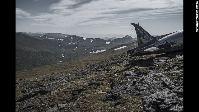 A Douglas C-47 rests on a rocky field in Canada's Yukon territory. The aircraft went down in 1950. Most of the airplanes he photographed made forced landings because of engine failure, Eckell says. In some cases, there were injuries.