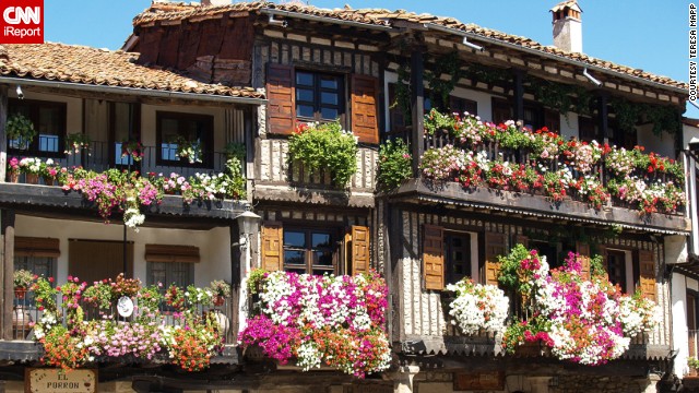 Flowers spill from the window boxes of ancient buildings in <a href='http://ireport.cnn.com/docs/DOC-939321'>La Alberca</a>, about an hour from Salamanca in western Spain.