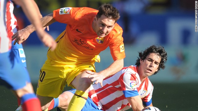 Barcelona forward Lionel Messi had to go off in the second half against Atletico Madrid, leaving his team with only 10 players having made all three replacements. The newly-crowned Spanish champions fought back to win 2-1.