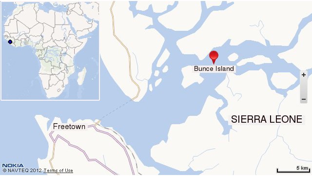 Map of Bunce Island. Click to expand.