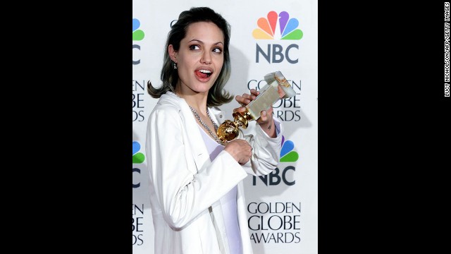 Jolie appears at the Golden Globe Awards in Beverly Hills in January 2000. She won the award for best supporting actress for her role in "Girl, Interrupted." 