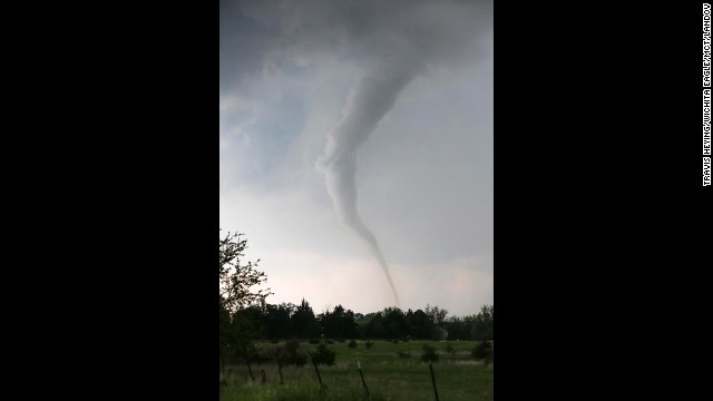 A tornado touches down near Wichita, Kansas, on Sunday, May 19.