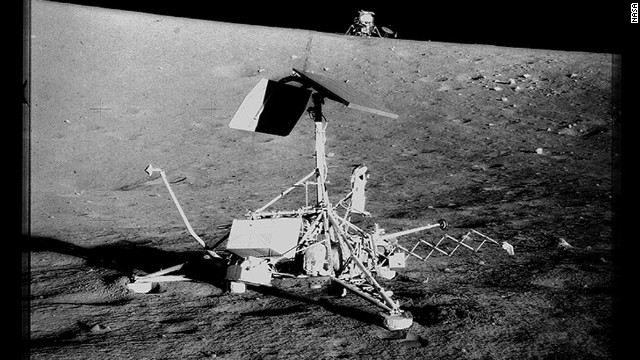 Surveyor 3 spacecraft landed on April 20, 1967, to support the coming crew of Apollo 12. The objective of the Surveyor 3 was to provide data for research on "soft landings."