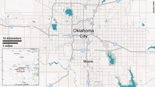 Map: Moore, Oklahoma