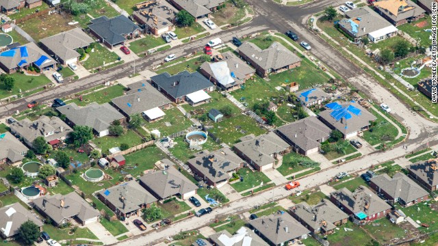 Homes in some areas were relatively undamaged while others very nearby were destroyed.