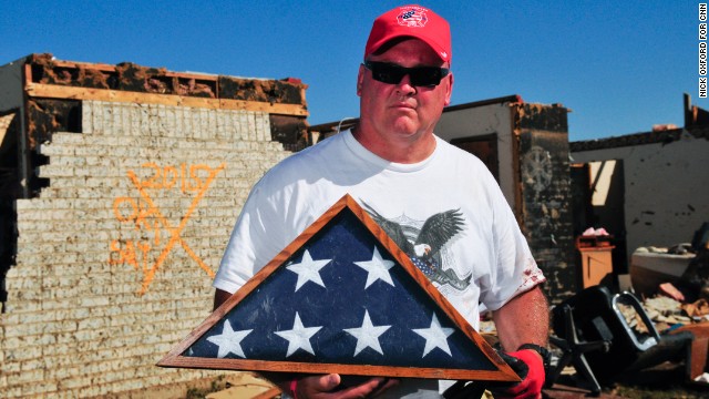 Jon Cook salvaged a flag that was presented to his family when his grandfather, a Korean War veteran, passed away.