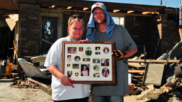 Trisha Jones and her fiance, Shaun Samuel, recovered a photo collage that Trisha received as a graduation gift.