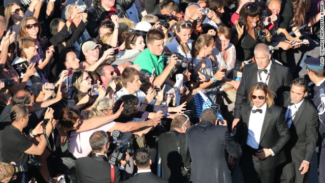 Pitt arrives for a screening at the 65th Cannes Film Festival in Cannes, France, on May 22, 2012.