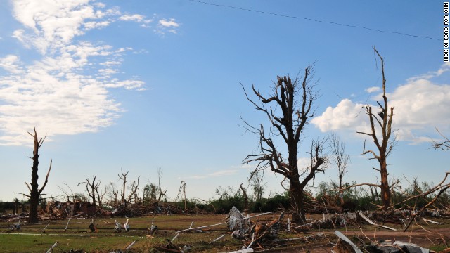 The nameless neighborhood, near SW 149 and May Avenue in Oklahoma City, sits on the spot where the 1999 and 2013 tornado paths intersect.