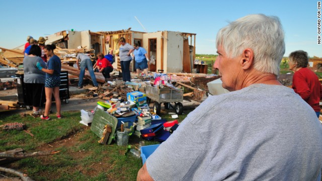 Kay Taylor, 63, moved into her home here after the 1999 tornado. She plans to rebuild.