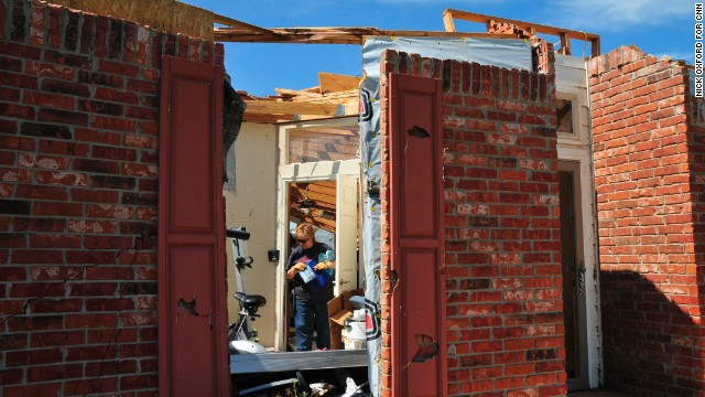 Cheryl Richeson survived Monday's tornado by hiding out in her family's safe room, which is built to withstand Oklahoma's severe weather.