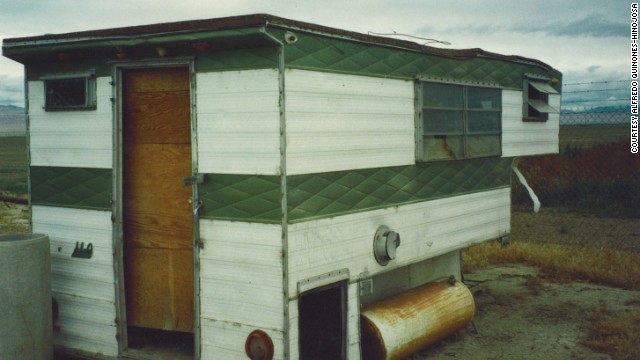 As a migrant worker on a farm in California's San Joaquin Valley, Quinones-Hinojosa lived in this trailer. 