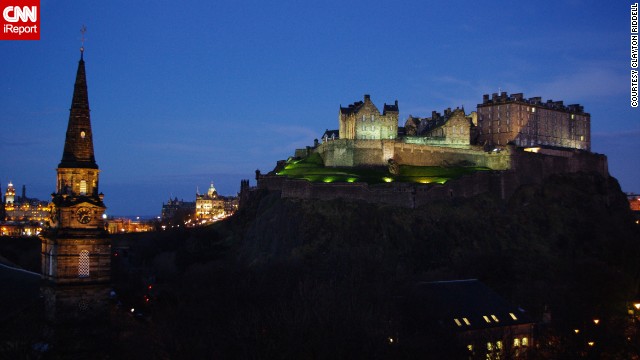 This glittering shot of the Edinburgh Castle was captured by iReporter <a href='http://ireport.cnn.com/docs/DOC-959157'>Clayton Riddell</a>. The castle is actually a fortress located in Edinburgh, Scotland, and is now one of the area's top tourist attractions. 