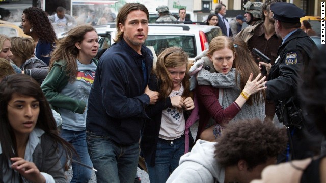Brad Pitt's anticipated zombie flick "World War Z" opens today, along with Walt Disney Pictures' "Monsters University."