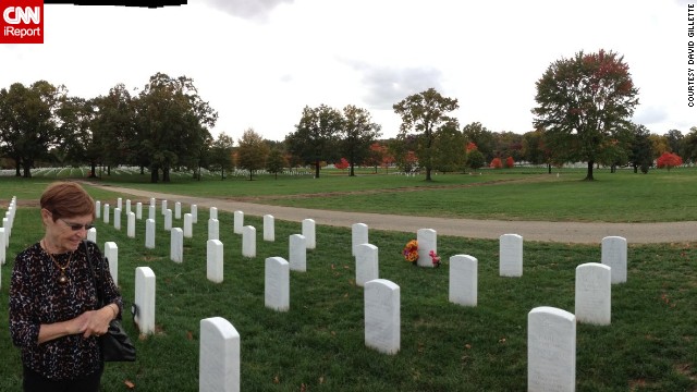 Though his mother occasionally makes the trip herself with public transportation, <a href='http://ireport.cnn.com/docs/DOC-861652'>David Gillette</a> says it meant a lot to her when he took her to Arlington National Cemetery to visit the grave of her partner who passed away in 2011. "My mother met him after the end of a 30 year marriage. I think she discovered true love with him," he said. 