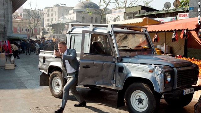 The car that star is in can be battered, shot at, smashed into and even rammed. But it will never stall or stop running during the high-speed action. Note the damage to the vehicle Daniel Craig as James Bond hops out of in "Skyfall."
