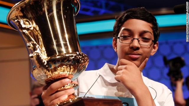 Arvind Mahankali, a 13-year-old from Bayside Hills, New York, won the Scripps National Spelling Bee, spelling "knaidel," a dumpling, on May 30. Definitions for the words spelled were taken from Merriam-Webster. Take a look back at previous winners.