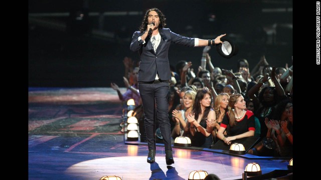 Brand hosts the MTV Video Music Awards at Radio City Music Hall on September 13, 2009, in New York.