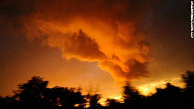 A tornado forms from a severe thunderstorm near Meridian outside of Oklahoma City on Friday, May 31.