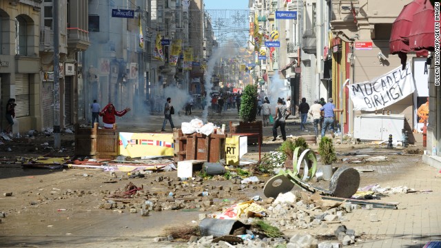 The clashes damaged surrounding businesses in Istanbul and forced them to close on June 1.