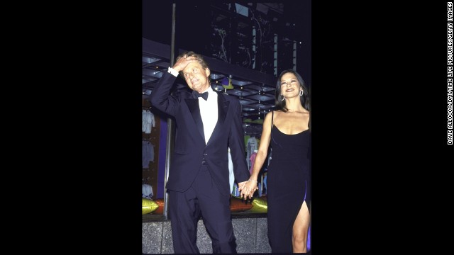 Douglas and Catherine Zeta-Jones attend an anniversary party for "Saturday Night Live" in 1999. On November 18, 2000, the couple married. 