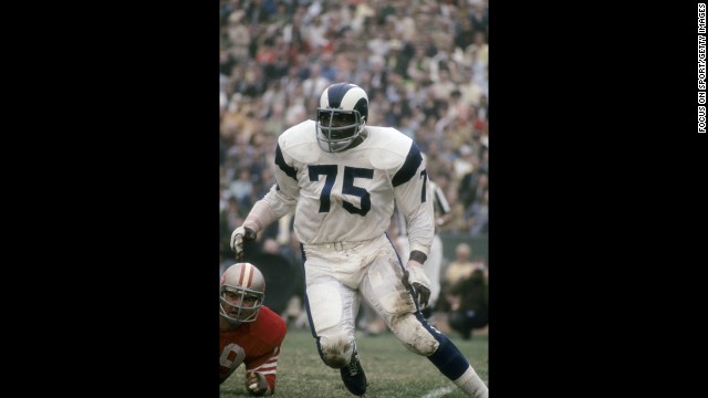 Along with Rosey Grier, Lamar Lundy and Merlin Olsen, Jones formed one of the best lines of all time: the Fearsome Four. Rams fans nicknamed him "Secretary of Defense." And in 1999, Sports Illustrated named him the "Defensive End of the Century."