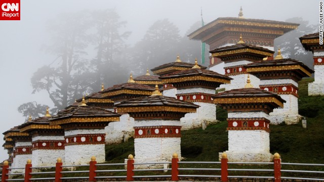 Julee Khoo says Bhutan is "as close to a Himalayan utopia as you can get." This hillside is part of a <a href='http://ireport.cnn.com/docs/DOC-961669'>war memorial</a> dedicated to Bhutanese soldiers.