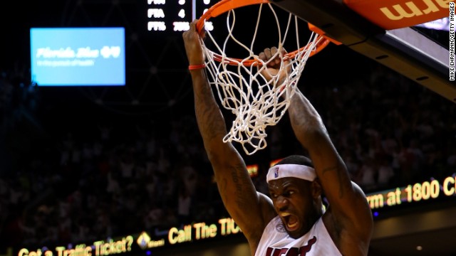 LeBron James scored 32 points to lead the Miami Heat past the Indiana Pacers and into the NBA final. 