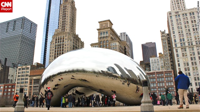 Cloud Gate, affectionately known as "the bean," sits in Chicago's Millennium Park. See more photos of the city's landmarks on <a href='http://ireport.cnn.com/docs/DOC-906516'>CNN iReport</a>.