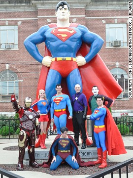 Metropolis' official Superman, Josh Boultinghouse, (back row, center) poses with winners of the 2012 costume contest, part of the town's annual Superman Celebration. This year the event takes place from June 6-9.