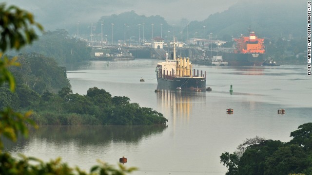 Giant locks -- measuring 1,400-feet-long, 160-foot-wide and 80-foot-deep -- are being installed at either end of the 51-mile aquatic passageway that connects the Atlantic and Pacific Oceans.