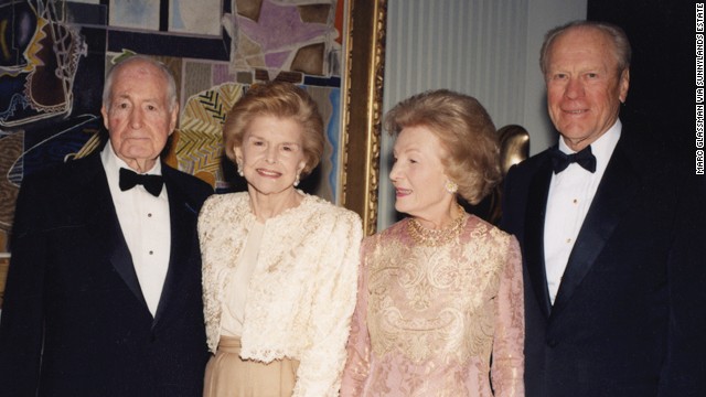 From left: Walter Annenberg, former first lady Betty Ford, Leonore Annenberg and former President Gerald Ford at Walter Annenberg's 90th birthday celebration in 1998.