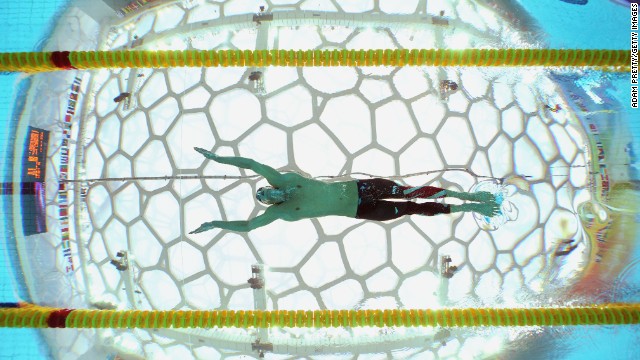 U.S. swimmer Michael Phelps looks like a butterfly at the 2008 Olympics in Beijing. He's shown here swimming a 200-meter event, a distance for which he achieved a silver medal. He earned a gold medal in the 100-meter butterfly.