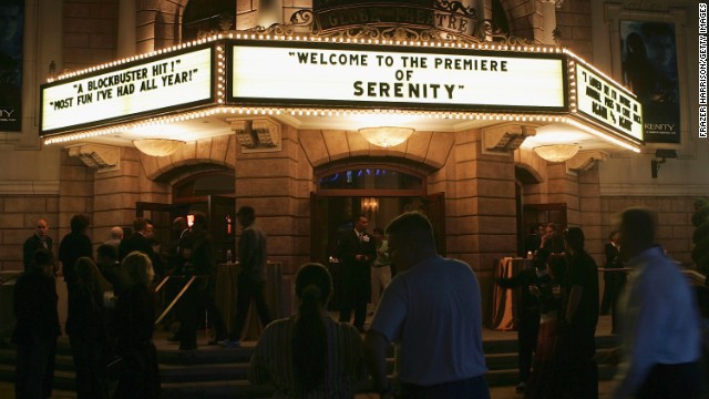 Shown here is the September 2005 premiere of "Serenity" at Universal Studios in Los Angeles, California. The film was based upon the much-beloved "Firefly" series, which is often labeled a "space western" for its incorporation of elements from science fiction and Western genres. It received an Emmy Award for Outstanding Special Visual Effects for a Series in 2003. The series first launched in 2002, but lasted only a short time.