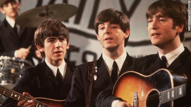 The Beatles are perhaps the most famous insect-named band of all time -- well that, and the most famous band of all time. Left to right in the foreground is George Harrison, Paul McCartney, and John Lennon, while drummer Ringo Star keeps the beat in the back. George Harrison died in November 2001. 