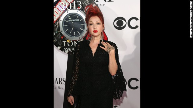 Cyndi Lauper, Tony nominee for the "Kinky Boots" score, works the red carpet.