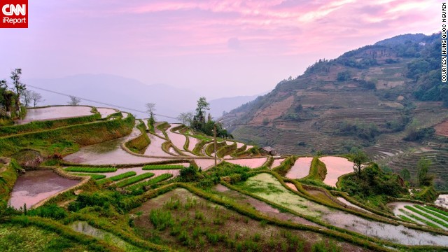 Terraced fields are used to grow rice in China. See more images of the fields, including mind-boggling shots from above, on <a href='http://ireport.cnn.com/docs/DOC-952138'>CNN iReport</a>.