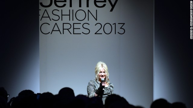 She loves fashion and fashion loves Lauper. Here she speaks at the Jeffrey Fashion Cares 10th Anniversary Celebration at The Intrepid on April 2, 2013, in New York.